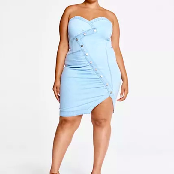Fashion to Figure Dresses & Skirts - NWT Fashion to Figure LAST ONE Alyssa Strapless Denim Dress
